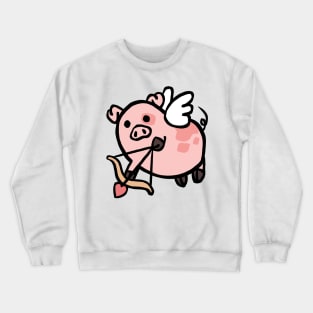 Cute Cartoon Cupid Piggy Crewneck Sweatshirt